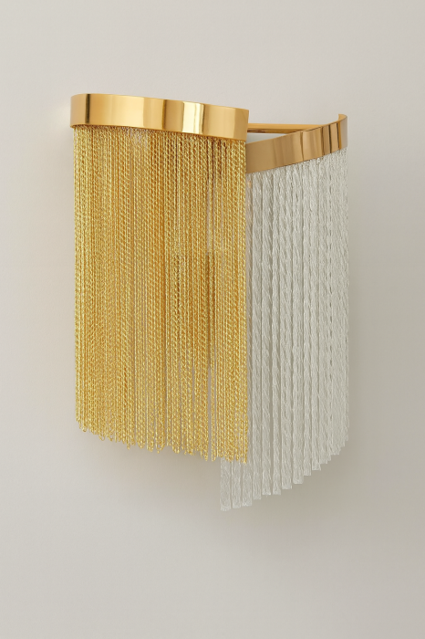 Aplica 2306/280 metal auriu cu sticlă transparentă, design elegant, 2 socluri E14 [1]