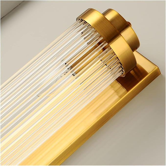 Aplica 6010 metal auriu cu acril transparent, conică răsucită, 2 socluri E14, ideală pentru dormitor și living [2]