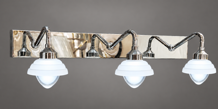 Aplică de baie LED 7594/3 cromată cu trei abajururi din sticlă [2]