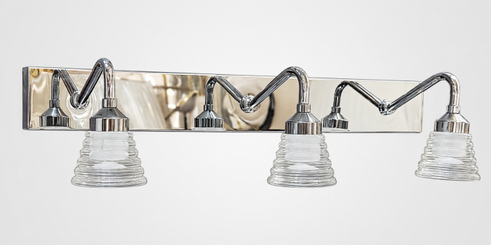 Aplică de baie LED 7539/3cromată cu trei abajururi din sticlă [2]