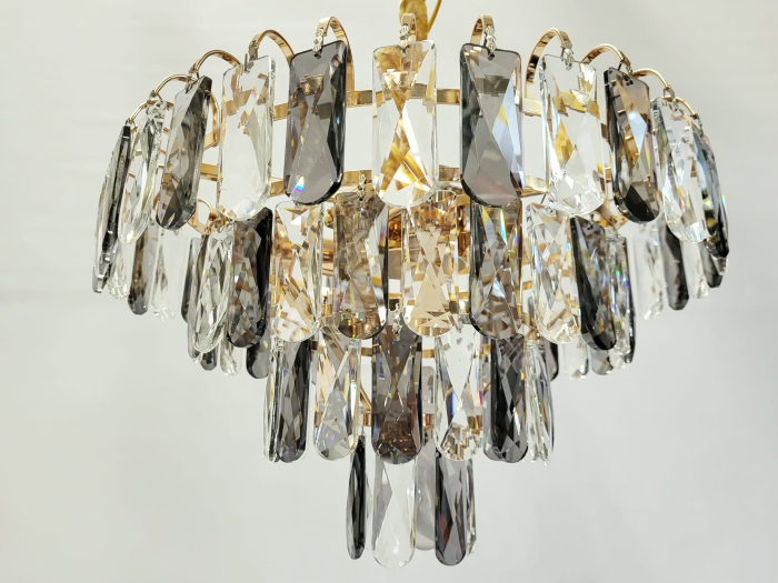 Candelabru 3361 Auriu din Metal cu Cristale K9, Formă Circulară, Ø40–60 cm [3]