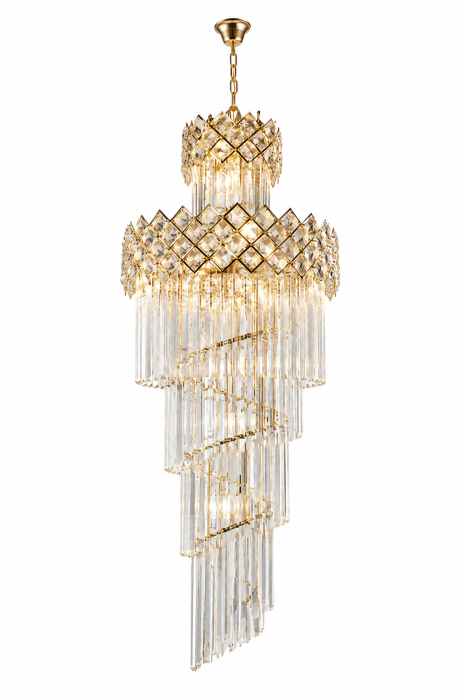 Candelabru Luxury 88158 cu Cristale K9 Auriu/Crom 60x180 cm [4]