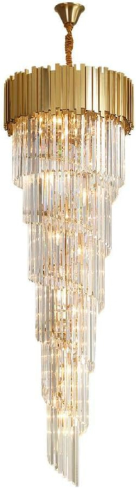 Candelabru Premium Spirală Cristale K9 Model 3350 Auriu și Crom [2]