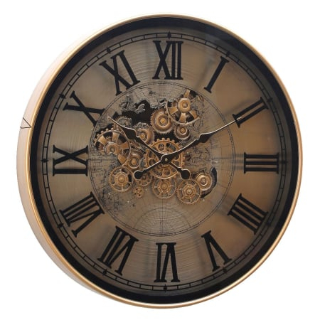 Ceas de perete E117 Gear Clock metal auriu antichizat rotund 80 cm [2]