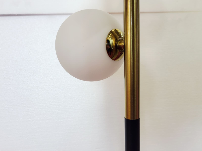 Lampadar 5008/6 metal negru-auriu cu 6 globuri sticlă albă, H 155 cm [5]
