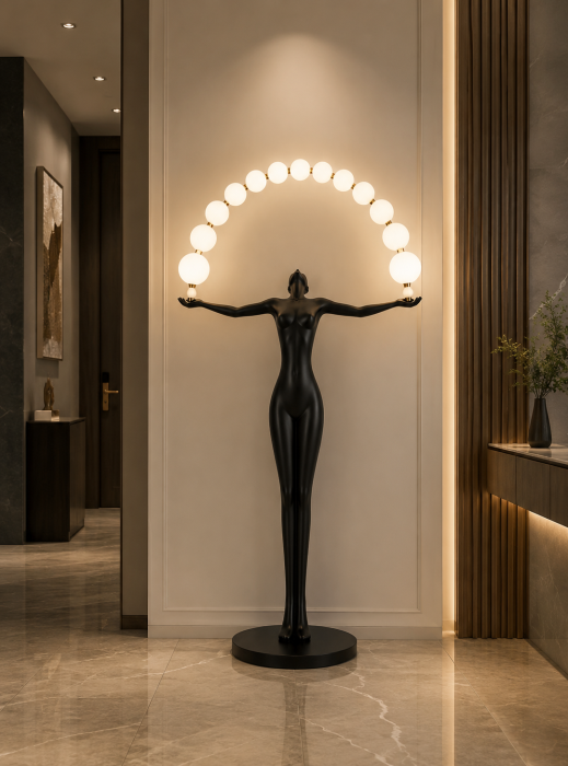 Lampadar L2083M decorativ cu siluetă neagră și globuri LED [2]