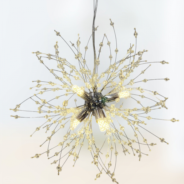 Lustră 2403/350 CH Modernă din Metal și Acril – 6 LED-uri G9, Crom Elegant [3]