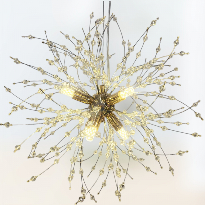 Lustră 2403/350 GD Modernă din Metal Auriu și Acril – 6 LED-uri G9 Incluse, Diametru 35 cm [3]
