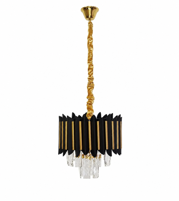Lustră 3302/250 negru și auriu, cu cristale K9 , 25 cm, E27 [2]