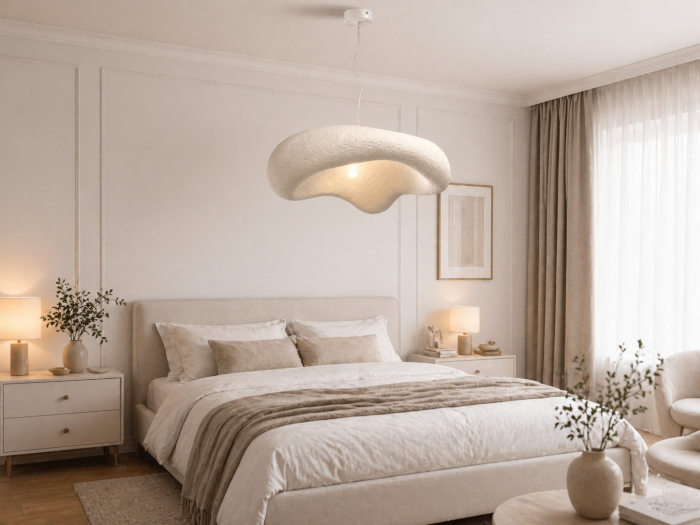 Lustra 6605 design organic alb din fibra de sticla 60 cm [2]