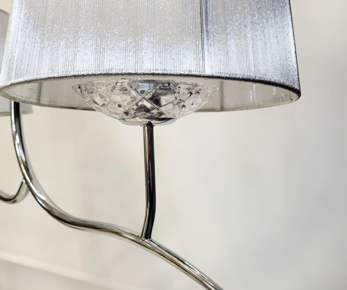 Lustră 8126/2 crom cu 2 abajururi textile gri [2]