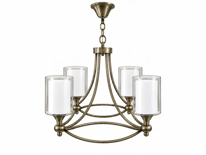 Lustră 8918/4 din metal și sticlă cu 4 abajururi, auriu sau bronz antichizat [2]