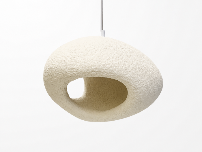 Lustră decorativă 2600/B albă, design organic cu textură minerală, 25×40 cm [4]