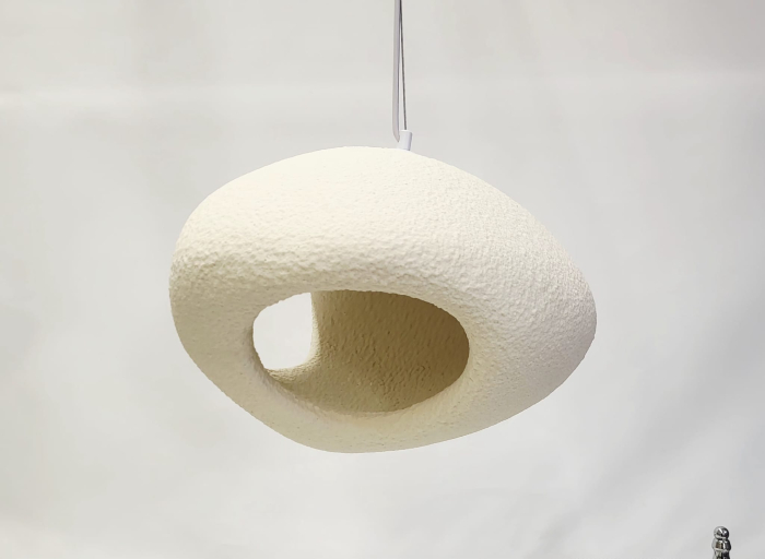 Lustră decorativă 2600/B albă, design organic cu textură minerală, 25×40 cm [4]