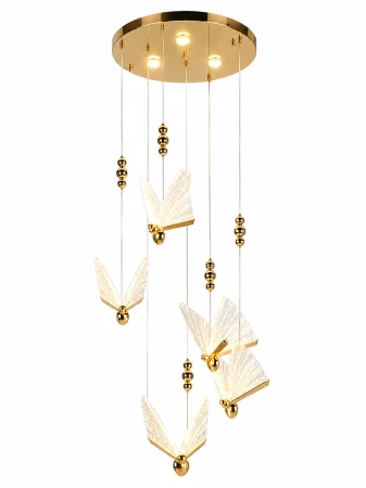 Lustra LED 985/5 CH-GD cu 5 Pendule Reglabile, Crom sau Auriu, Design Modern Elegant [2]