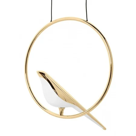 Lustră LED Suspendată 3002/3H Metal Auriu cu 3 Pendule și Păsări Decorative [4]