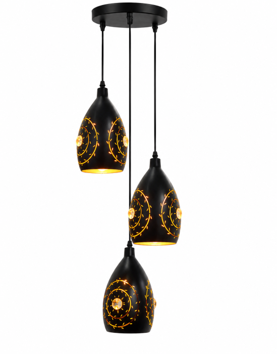 Lustra modernă 60225/3 ,cu 3 pendule și decupaj decorativ [2]