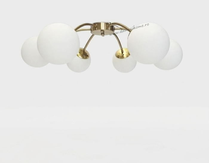 Lustra plafon 2610/6 aurie cu globuri mate Ø60 cm [2]