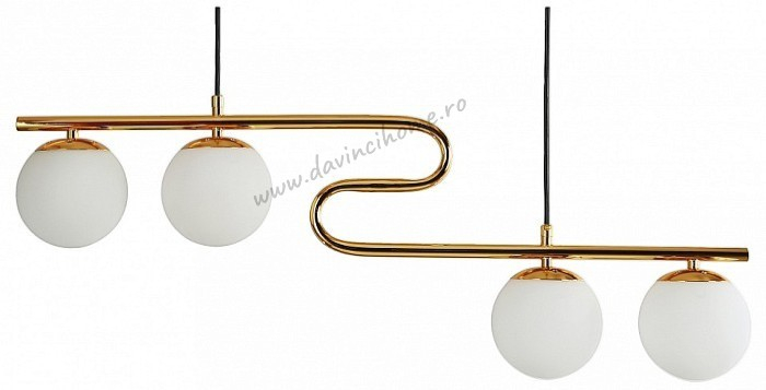 Lustra suspendata 2617/4 aurie cu globuri mate L85 cm [3]
