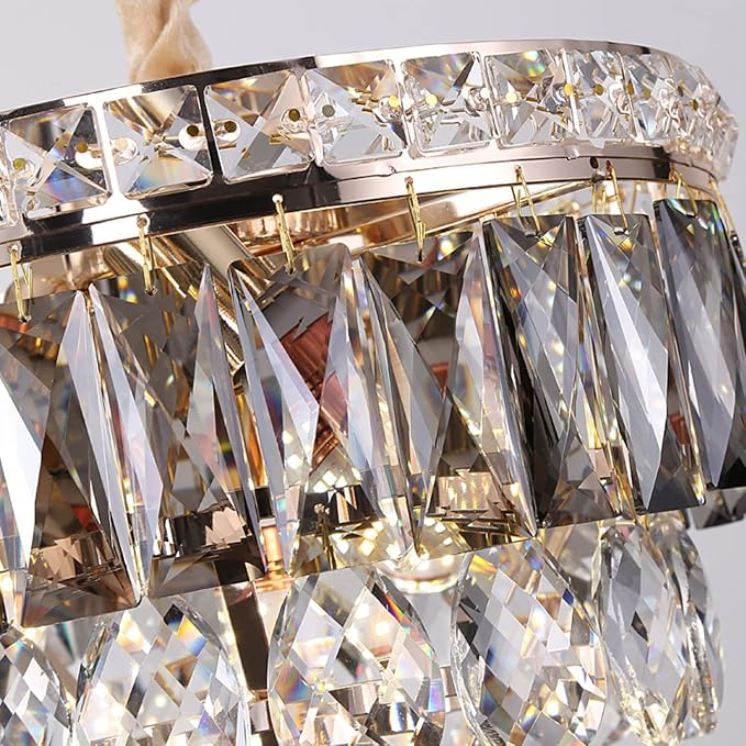 Lustră suspendată 3352/300 – design elegant cu cristale K9, finisaj auriu, Ø30 cm [3]