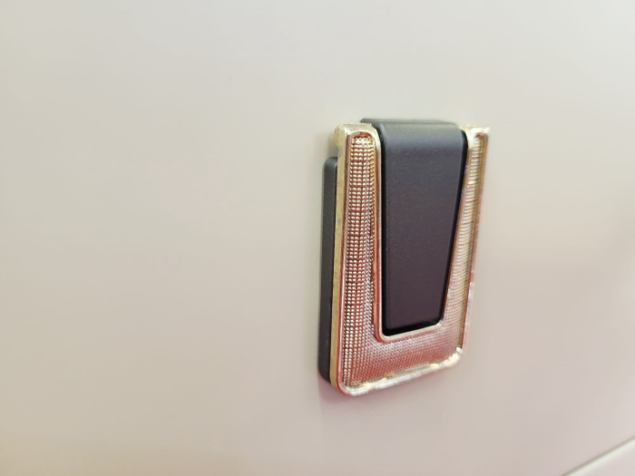 Noptieră modernă 122 cu 2 sertare și blat tip marmură, crem, 50×40×50 cm [4]