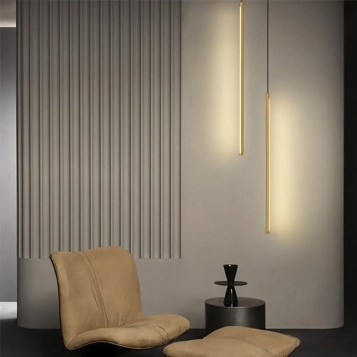 Pendul 2306 negru/auriu, metal și acril, formă alungită modernă, lungime 60 cm [2]