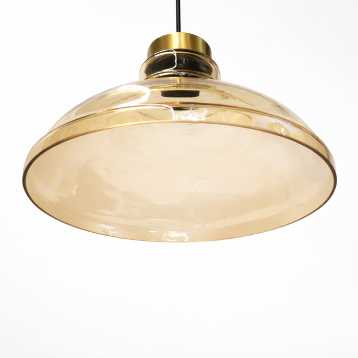 Pendul decorativ metal auriu cu abajur din sticla 2371/1 C [2]