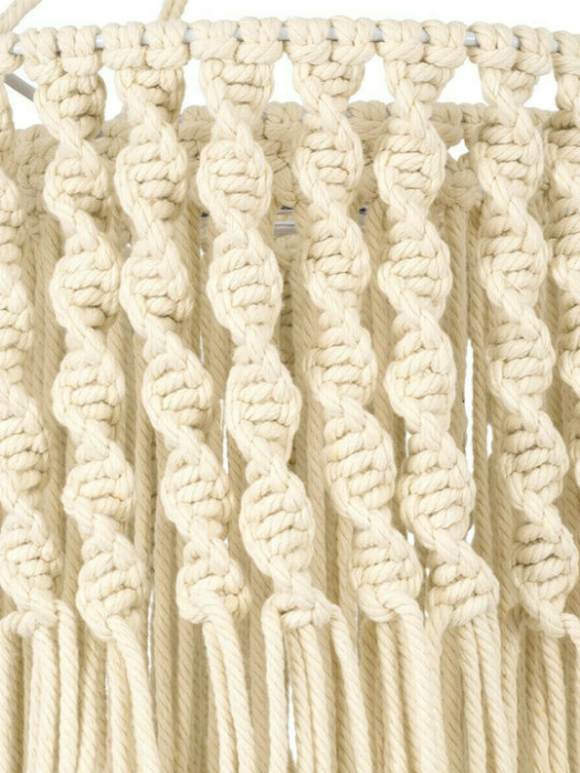 Pendul Decorativ Y005 Handmade din Bumbac Natural Macrame Bej Ø33 cm [2]