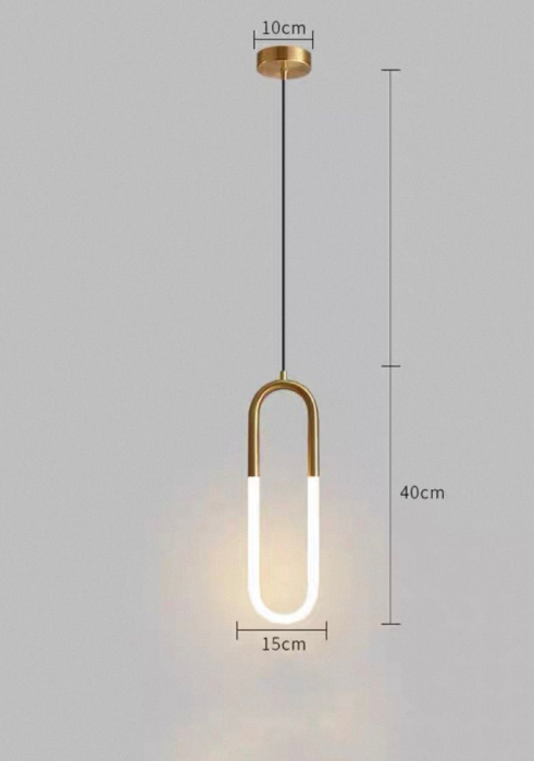 Pendul LED 2605/1 – Design modern tip U, finisaj auriu [3]