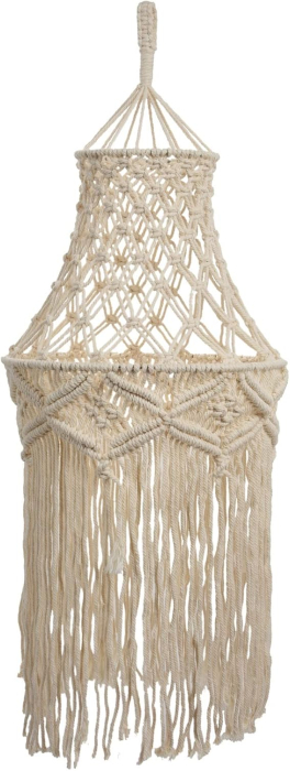 Pendul Suspendat Boho Y009 din Bumbac Natural Bej Ø30 cm [2]