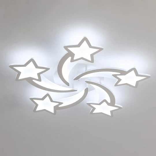 Plafonieră 3142/5, stele luminoase, acril alb și transparent, 130W, 3 culori [3]