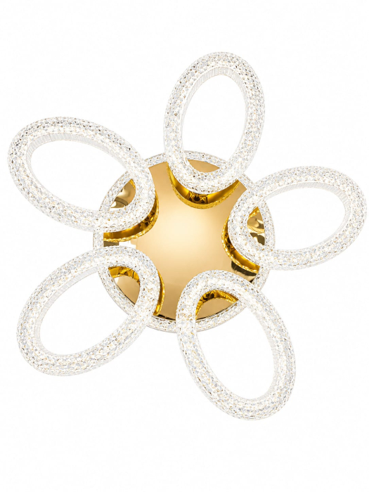 Plafonieră LED 3109/5 160W cu Telecomandă Design Floare Auriu și Alb [2]