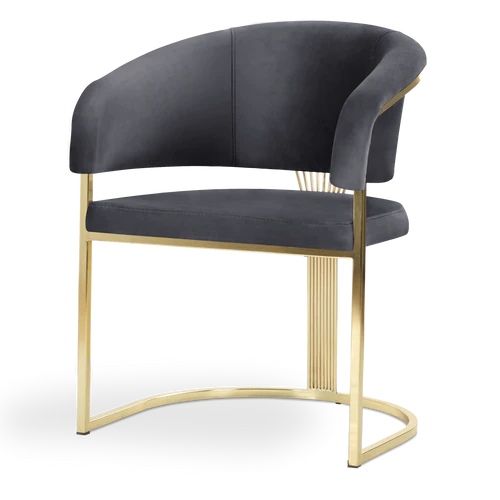 Scaun elegant S30 catifea și cadru metalic auriu, model evantai, 78 cm [2]