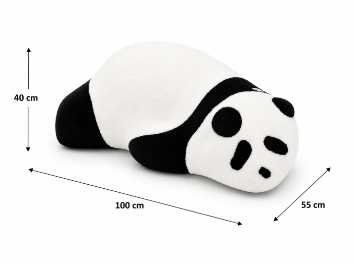 Scaun Panda 11242 alb-negru plușat [4]