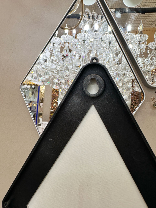 Set oglinzi decorative romb LX4, metal argintiu, 28×17 cm, 4 piese [3]