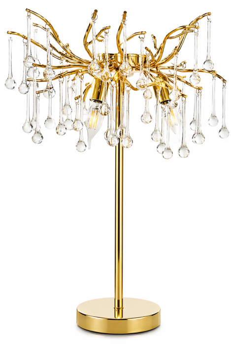 Veioză modernă 6113 aurie cu elemente din sticlă tip cristal, E14 [2]