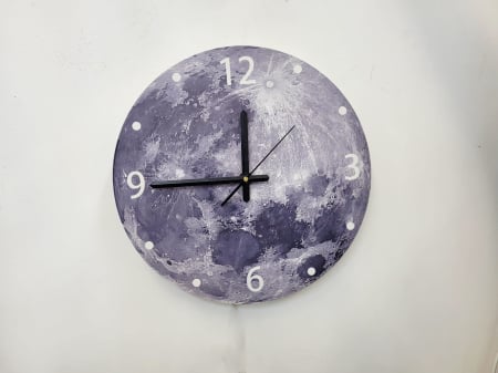 Aplica decorativă cu ceas, lună albastră, metal, Ø40 cm, 3 lumini LED, model 2559/400 [1]