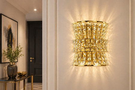 APLICE SI PLAFONIERE - Aplica decorativa 2513 aurie cu cristale K9 design elegant