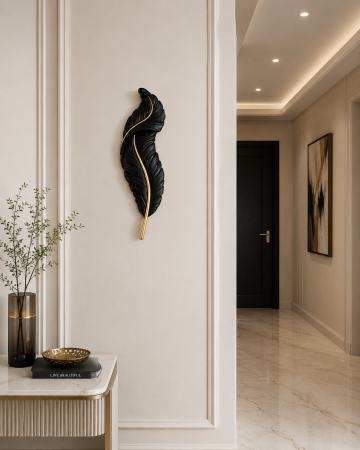 Aplice și plafoniere - Aplică LED HJ 2639 BK+GD în formă de pană, negru și auriu, disponibilă în 60 cm și 90 cm