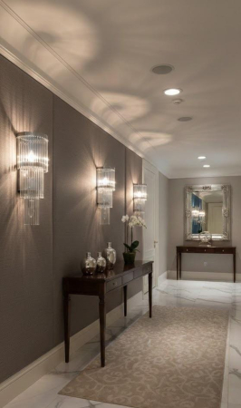 APLICE SI PLAFONIERE - Aplica perete 6023/3 CH, metal și sticlă verticală, 60x30 cm