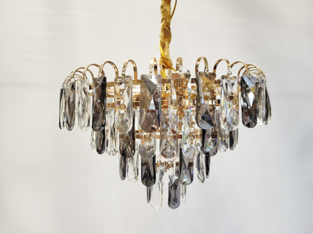 LUSTRE - Candelabru 3361 Auriu din Metal cu Cristale K9, Formă Circulară, Ø40–60 cm