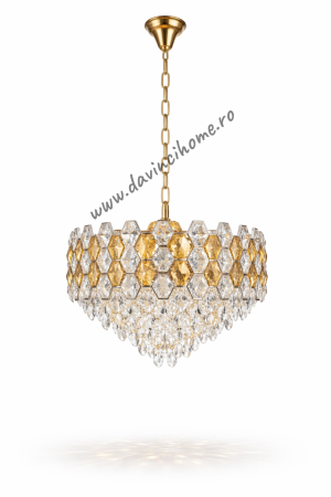 LUSTRE - Candelabru 8805 Auriu cu Cristal K9 Design Circular
