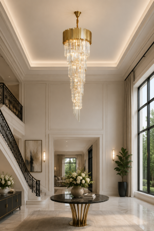 LUSTRE - Candelabru Premium Spirală Cristale K9 Model 3350 Auriu și Crom