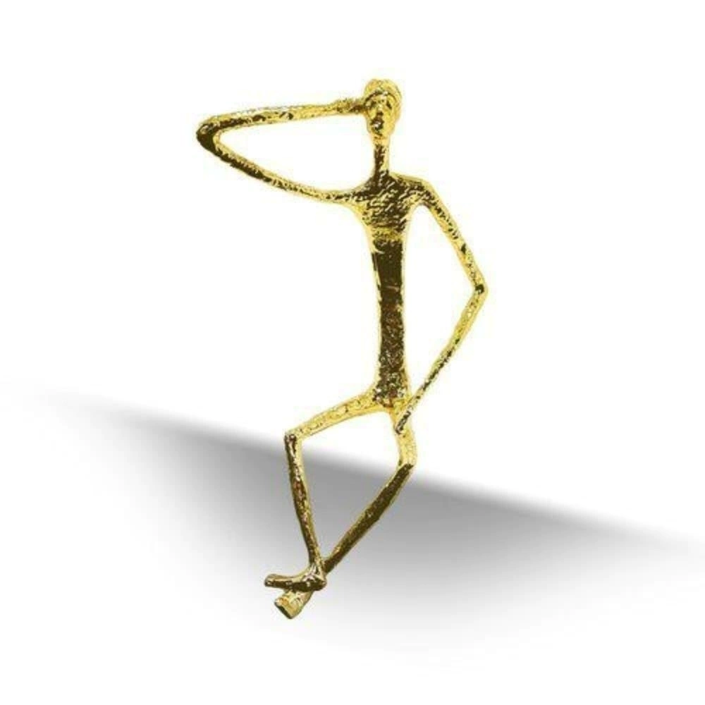 DECORATIUNI - Decoratiune metalica 198, figurina pe margine, auriu / negru, 28×17 cm