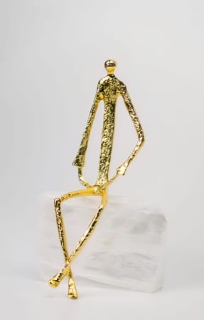 DECORATIUNI - Decorațiune statuetă 198 metal modern, auriu/negru, 30 cm, pentru margini mobilier