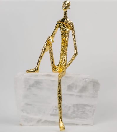 DECORATIUNI - Figurină decorativă metalică pentru marginea mobilierului 198 – auriu / negru – 25×10 cm