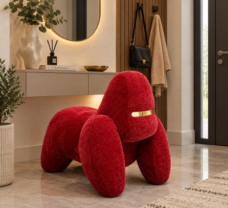 MOBILIER - Fotoliu Gorilă 11310 L din pluș, roșu sau negru
