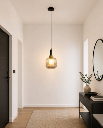 PENDULE - Lampă suspendată 7027/1 SM cu glob dublu din sticlă fumurie și alb mat, E27
