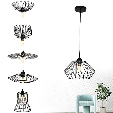 LUSTRE - Lustra 1010 – lampă suspendată negru perlat, design modern, disponibilă în 3 dimensiuni