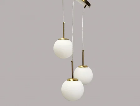 LUSTRE - Lustră modernă 2403/3, 3 pendule sticlă alb mat, înălțime reglabilă